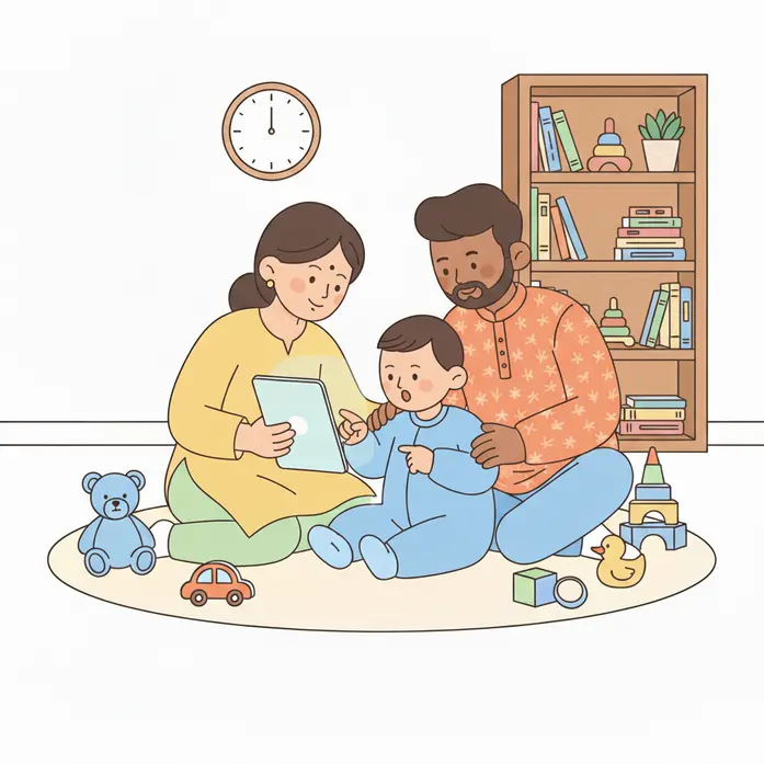 Family reading together